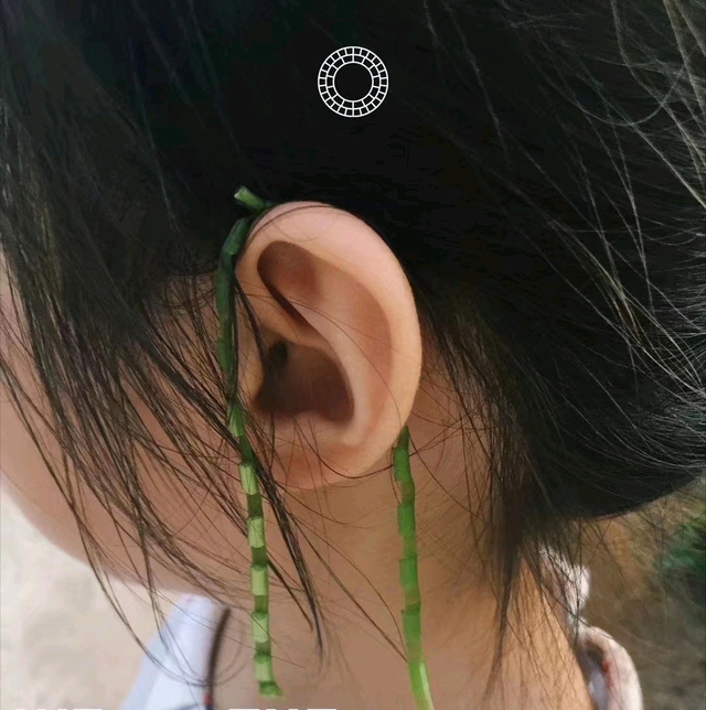 红薯藤叶做耳环小孩子们最喜欢玩泥巴了,搞一些泥巴过来加水,有的小