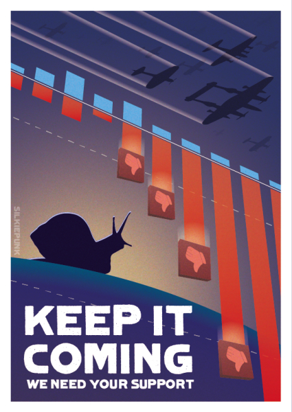 “继续轰炸，我们需要你的支持”