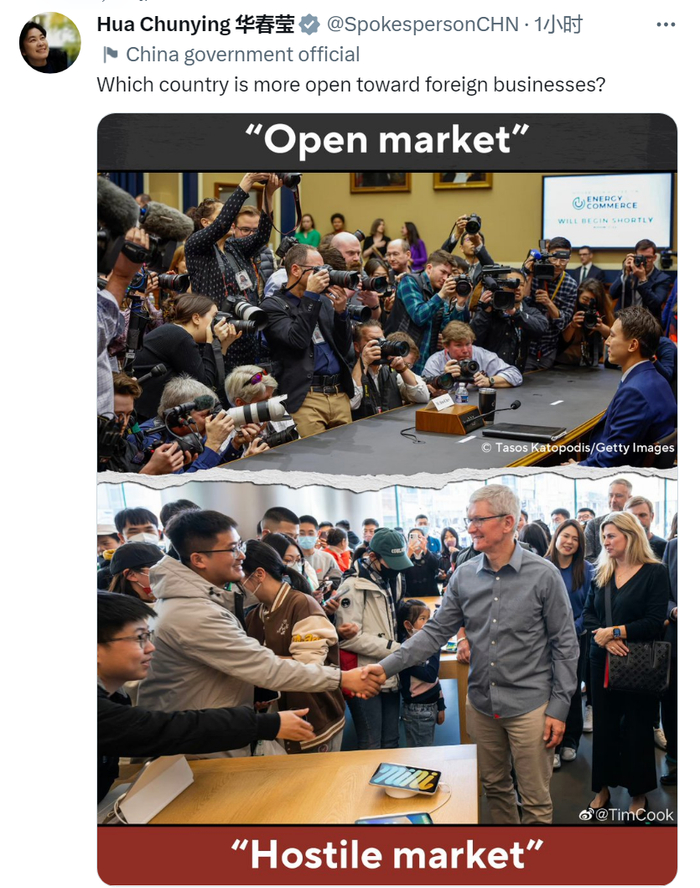 华春莹社交媒体截图