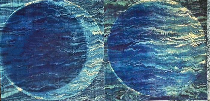 石原 实（日本）《月镜》，麻布染艺 