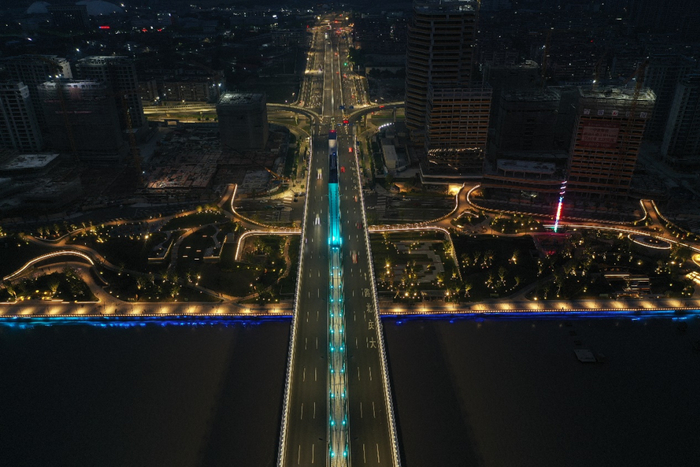 文创港核心区滨江水岸样板段夜景