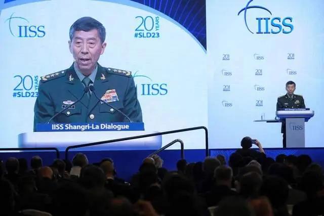 中国国务委员兼国防部长李尚福在“香会”发言。图源：北京日报