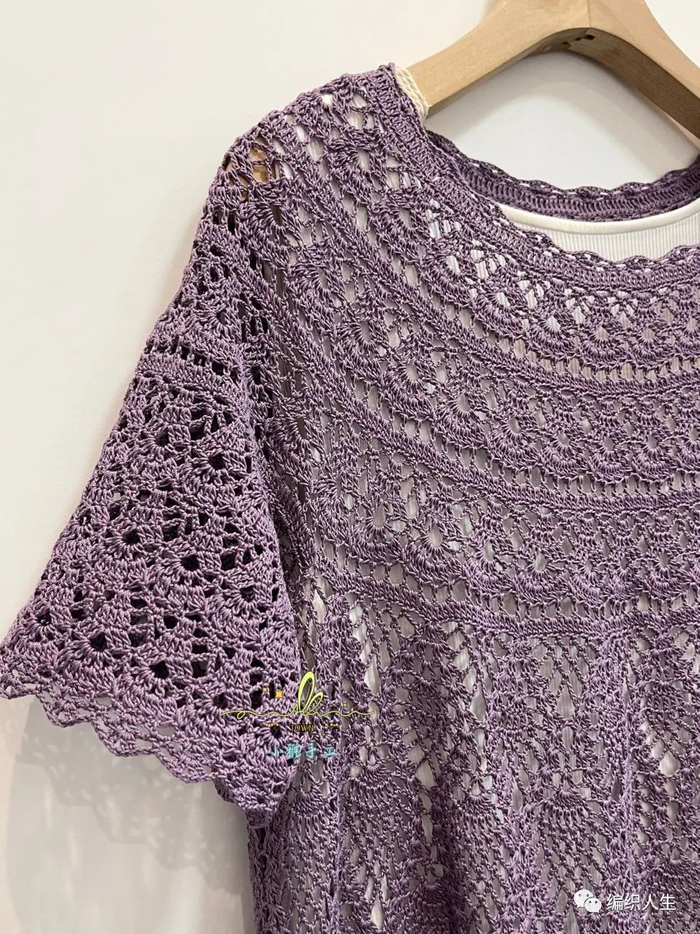 樱桃:精致款女士钩针连衣裙(有编织图解)|钩针|菠萝花|辫子_新浪新闻