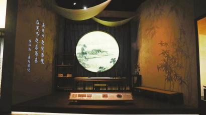 ⑤展厅中特别搭建的古代文人书房情景装置。