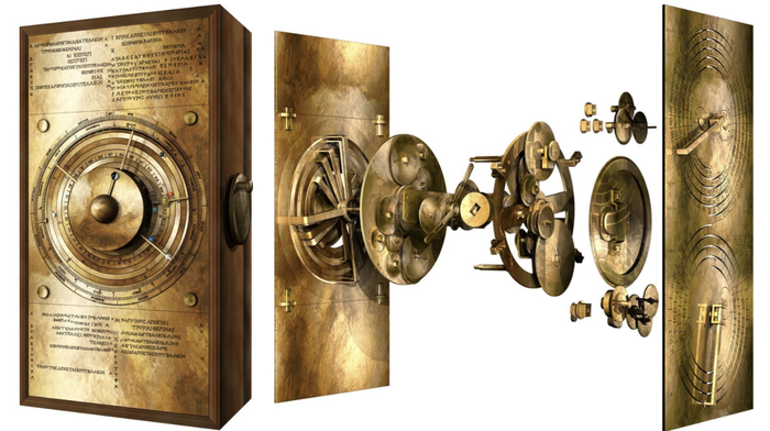 安提基特拉机械的复原结构图。