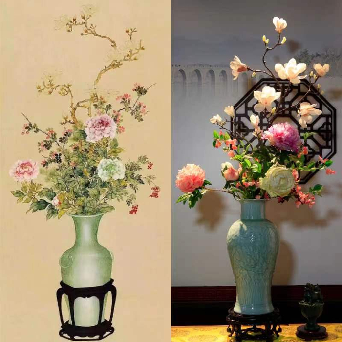 宫廷古画中的插花被颐和园的花艺师复活了