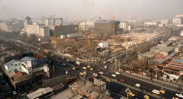 1996年，西单路口西北向俯视全景
