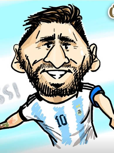 1分钟画梅西庆祝阿根廷2比0