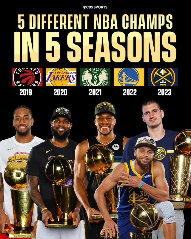 过去5年的nba总冠军都由不同的球队夺得|掘金|nba总冠军|热火_新浪