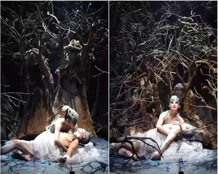 ▲引发质疑的杨丽萍孔雀舞。图/“雀之灵”视频账号截图