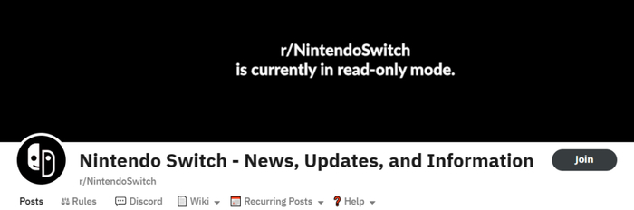NintendoSwitch版块被设置为“只读”模式，不能发帖不能回复