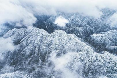 　　每到冬季，被誉为“亚洲最大的红地毯”的光雾山，变脸为银装素裹的林海雪原。 付海旭 摄
