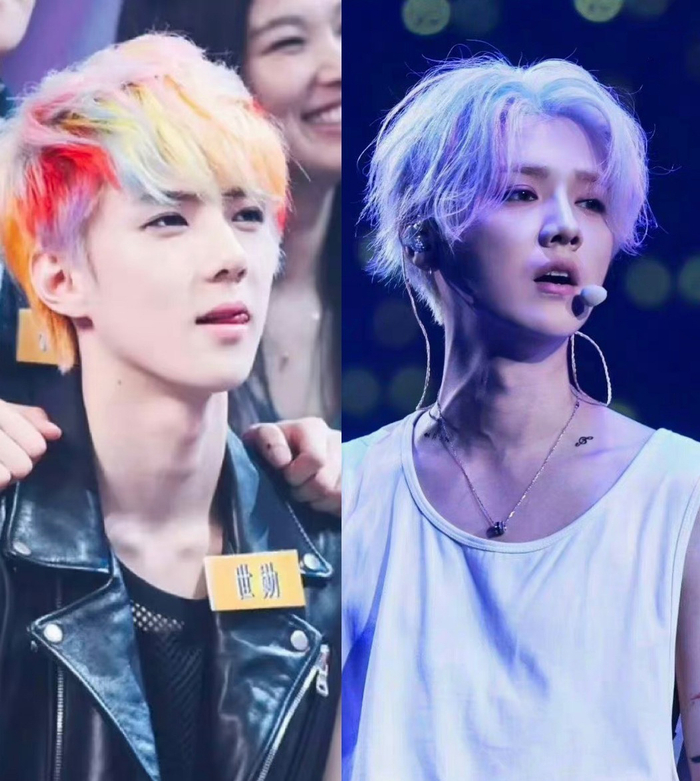 吴世勋,鹿晗同款挑染发型,有人嗑过这一对吗?|吴世勋|鹿晗_新浪新闻