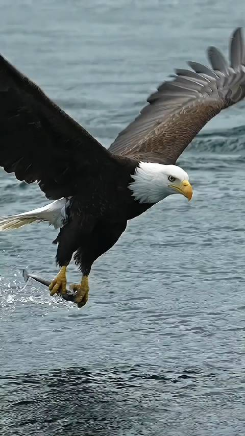 大鹏展翅空中进食