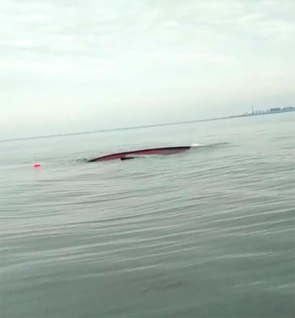 李洪军驾驶的“冀昌渔06092”船，当年被撞后在海里翻沉。