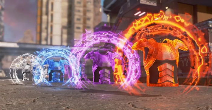 从左至右，等级更高，护甲更厚