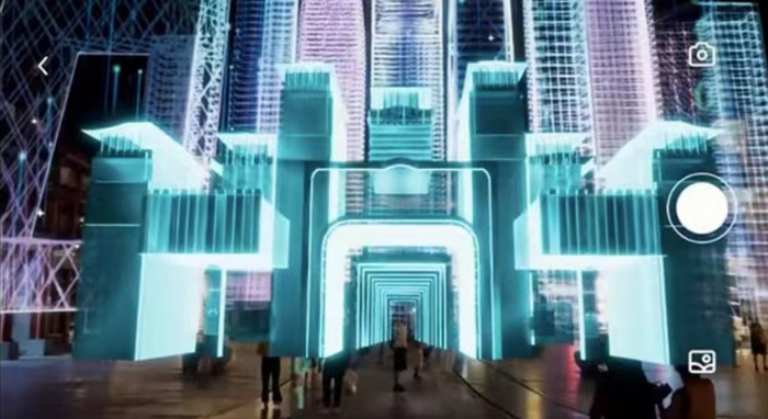 北京前门大街五牌楼AR秀体验（截图）