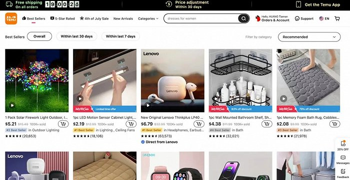 Temu最畅销的产品