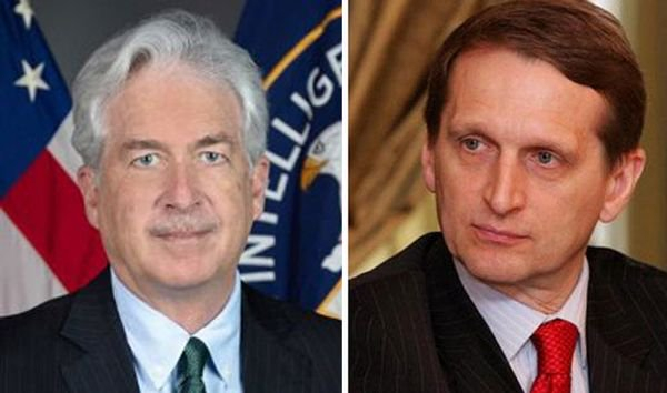 美国中央情报局局长伯恩斯（左） 俄罗斯联邦对外情报局局长纳雷什金（右）