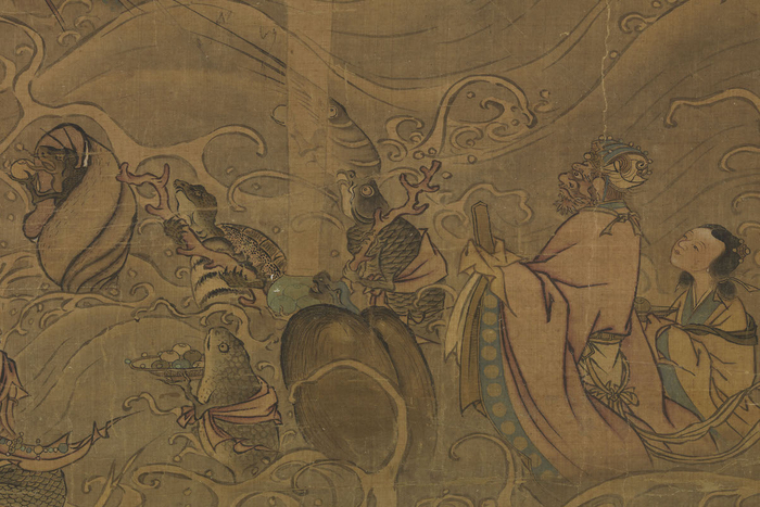 这些是向水官进献珊瑚与宝珠的龙王和鱼精虾怪。