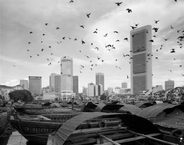 Kouo Shang Wei，《白鸽飞过新加坡河上空》，1970年代，新加坡，新加坡国家图书馆 藏