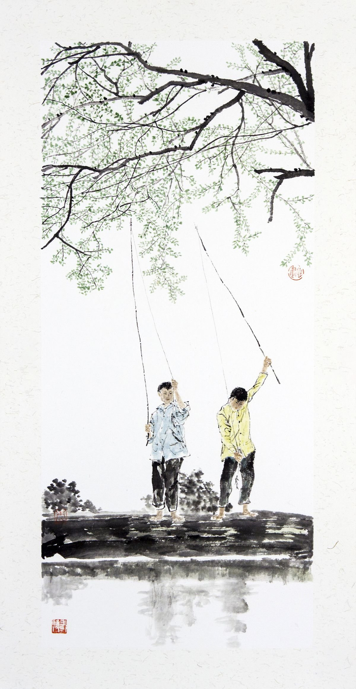 《钓䱗鱼》   图    李劲松