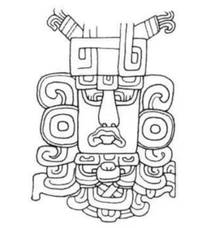 叶纳尔神庙台基上的太阳神像。