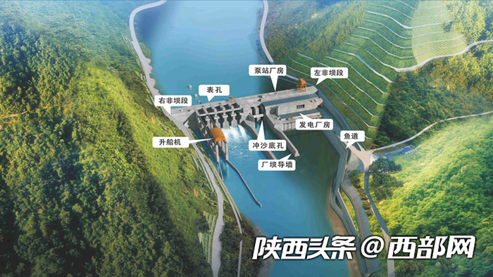 引汉济渭黄金峡水利枢纽工程效果图