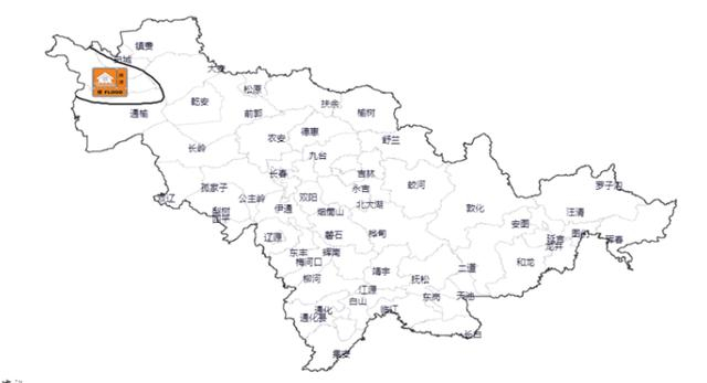 图说:7月14日18时20分吉林省水利厅和吉林省气象局联合发布洪涝灾害气象风险橙色预警。
