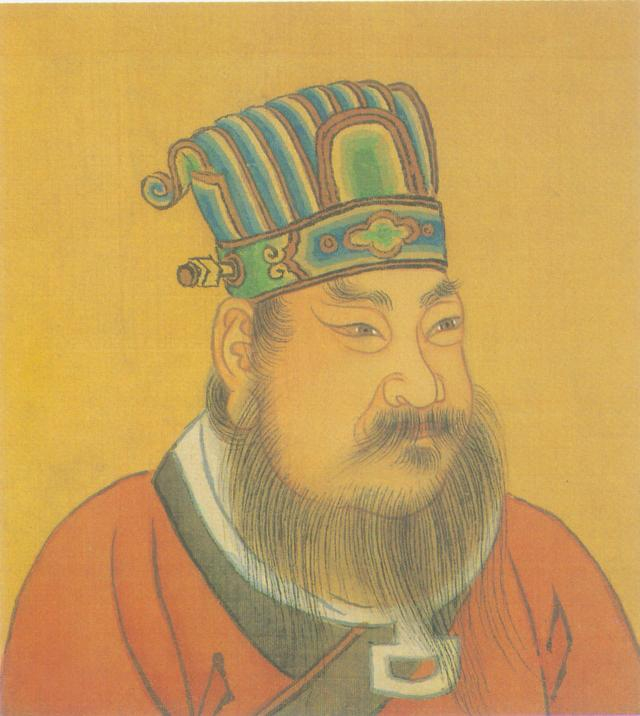 (梁武帝像)到了梁武帝,他以肥瘦的概念评论锺繇,王献之书法时,分别以