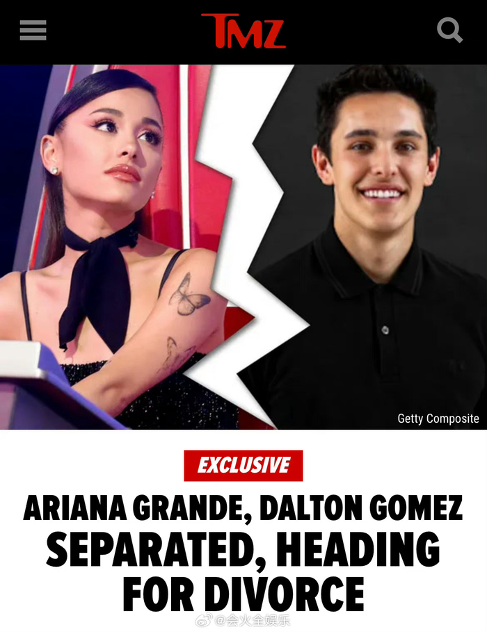 据外媒,美国女歌手ariana grande与丈夫dalton……|ariana|女歌手|a妹
