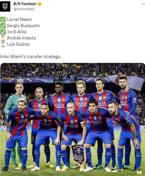 br晒巴萨多年前合照:这就是迈阿密国际的转会策略|迈阿密|巴塞罗那|br