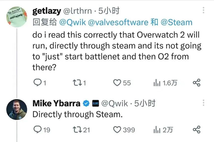 虽然玩家仍然需要登陆自己的战网账号，但Mike已确认游戏将能直接通过Steam打开