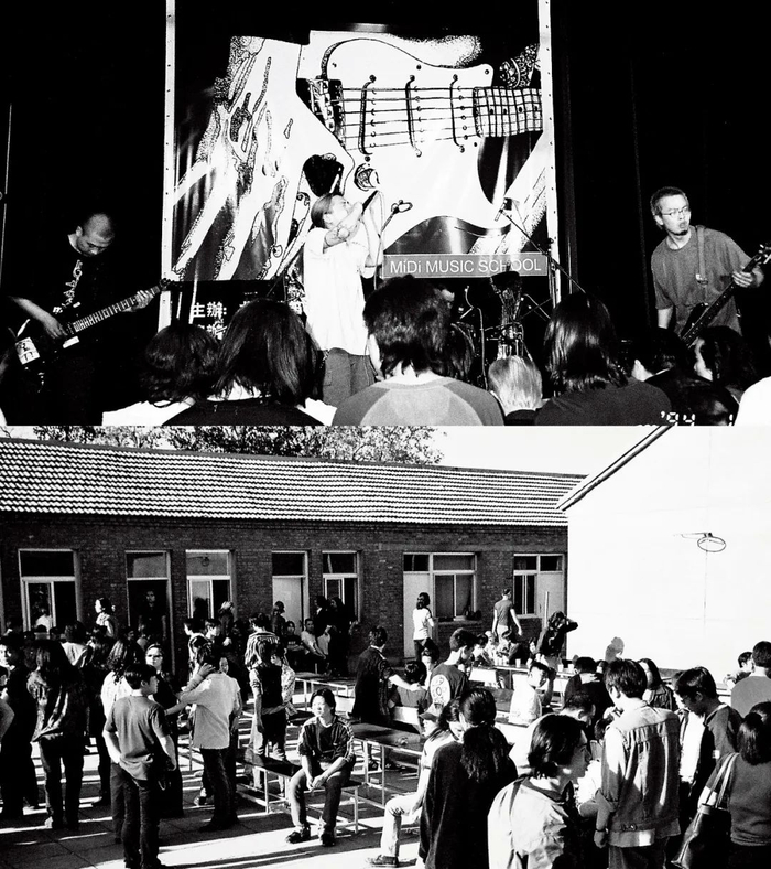 上图、下图：2000年，痛苦的信仰乐队登上第一届迷笛音乐节。（图/受访者提供）