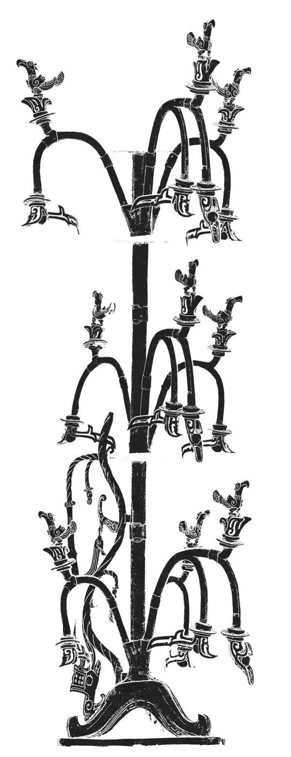 三星堆一号青铜神树示意图