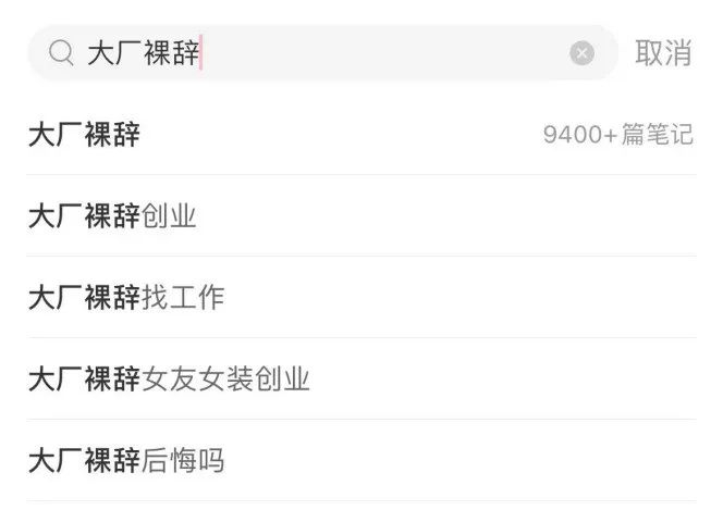 小红书上，许多大厂人在分享裸辞笔记。