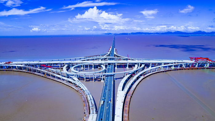 亚洲最大海上互通完成架梁,杭甬复线宁波一期有望年底建成|杭甬|复线
