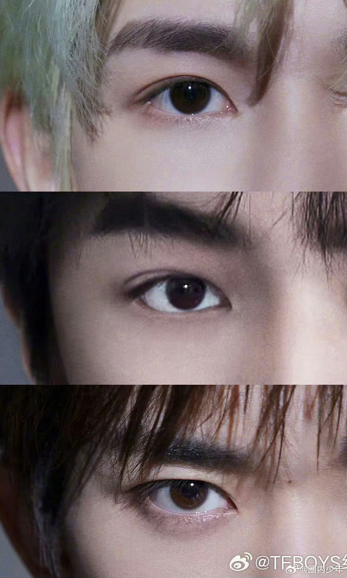 王俊凯的粉丝发现tfboys官博发的三人眼睛特写照……|王俊凯|特写