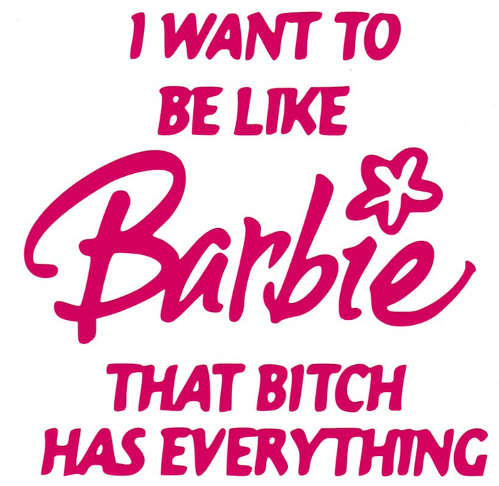 “我想成为芭比，那个婊子拥有一切”的口号明确表达了某种爱恨交织的情绪。图片来源：ebay