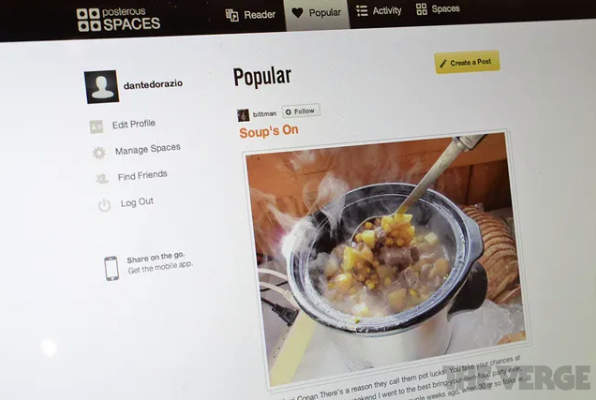 Posterous网站 图片来源：The Verge