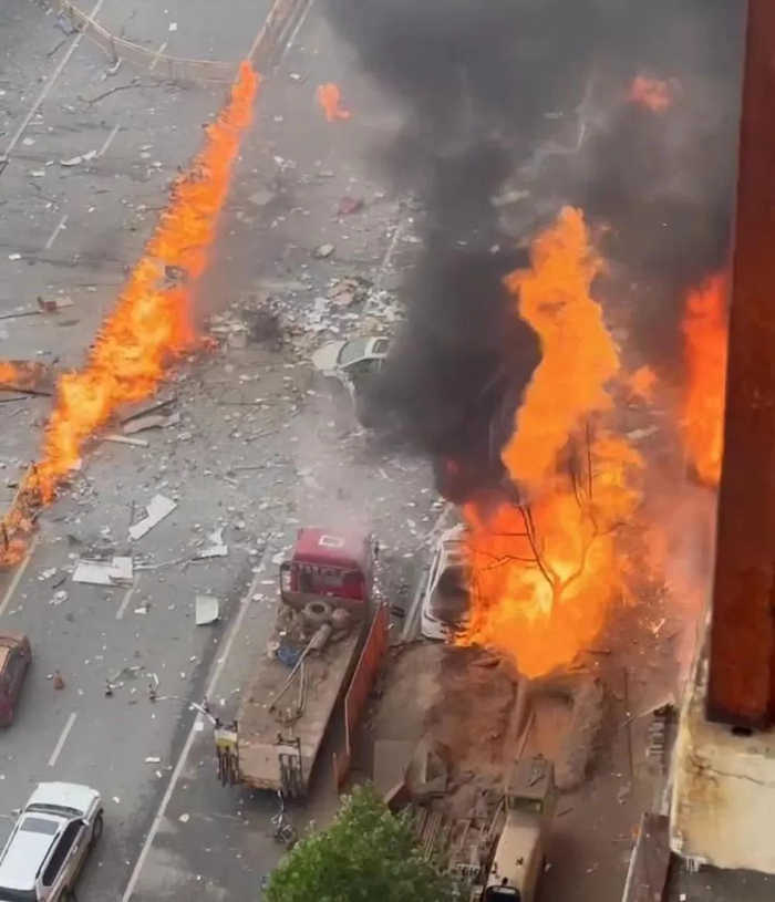 爆炸现场。图源：视频截图