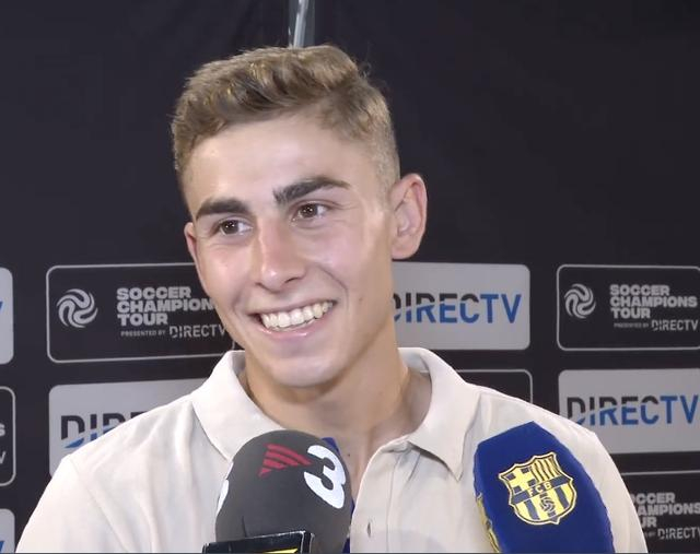 对阵皇马传射建功巴萨小将费尔明好似在梦中仍不敢相信