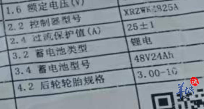 林女士购买的电动车合格证上标明“锂电”