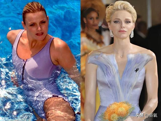 摩洛哥王妃夏琳在嫁到皇室之前本身就是游泳运动员,宽肩厚背肌肉紧实