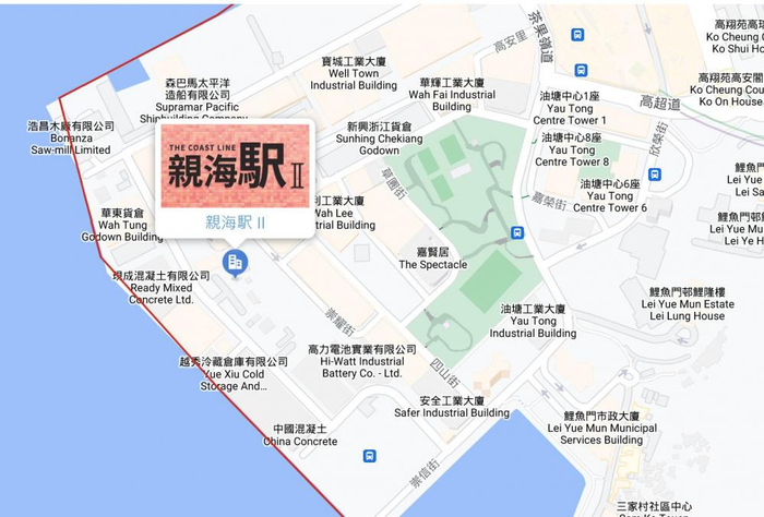 （亲海駅二期周边地图，来源：中原地产）