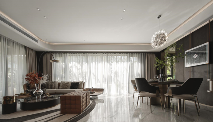 建面约170㎡户型样板间客餐厅实拍