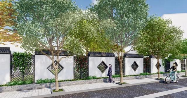 从设计方案上看,新的小区围墙采用中式风格,富有江南水乡园林气息.