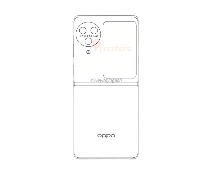 oppo find n3 flip 竖折叠屏手机设计线稿曝光,配备哈苏三摄镜头|n2