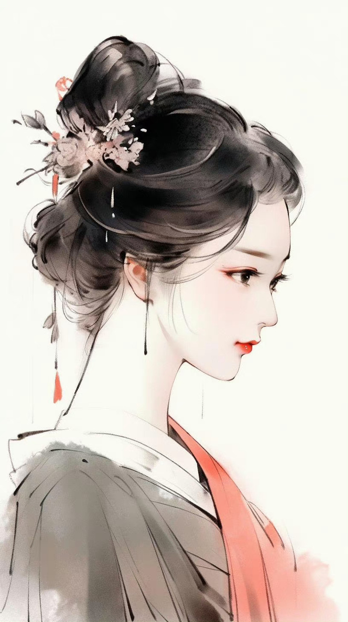 水墨丹青古风女生