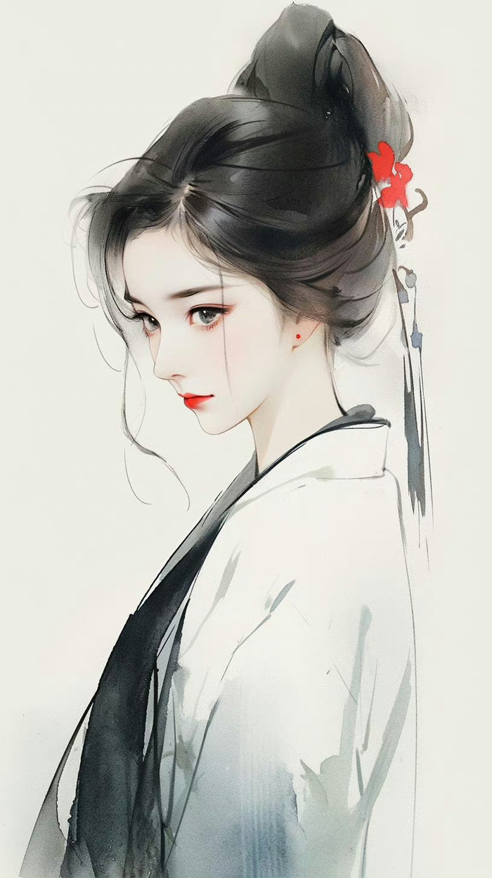 水墨丹青古风女生